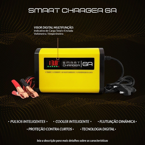 Imagem 2 de 5 de Fonte Carregador Smart Charger 6a Inteligente C/ Vtr Bivolt