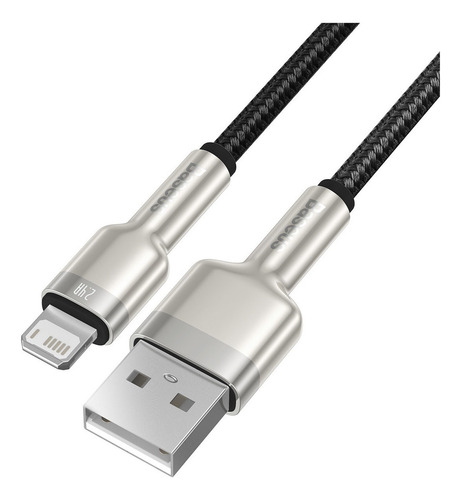 Cable De Datos Usb A Lightning 2.4a 1m Metal Negro Baseus