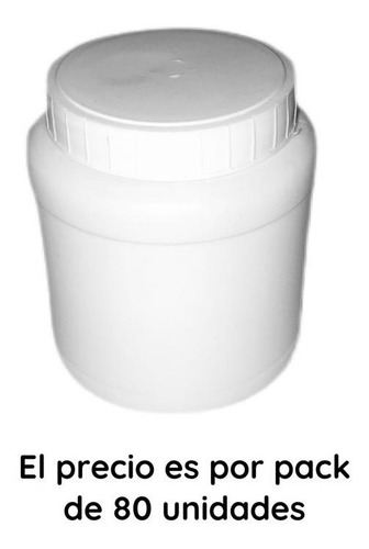 Potes Plasticos 250 Cc Pead Blanco X 80 Un.