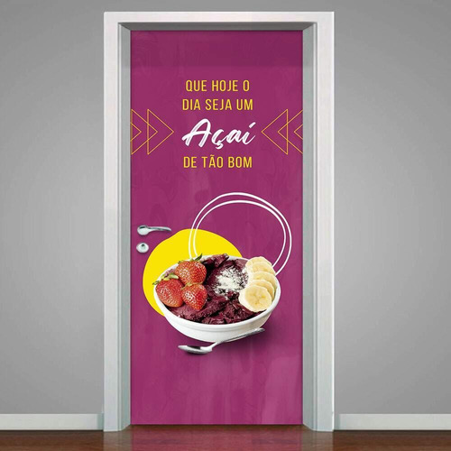 Adesivo De Porta Açaí De Tão Bom-93x210cm