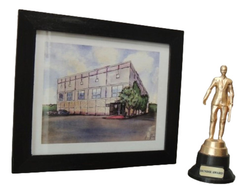 Dundie Award + Cuadro C/ Vidrio 20x25 The Office Pintura Pam