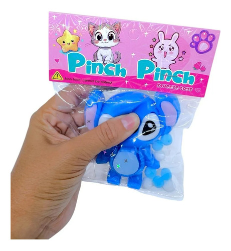 Squishy Stitch Angel Juguete Antiestrés Para Niños X1 Rosa/ Azul/ Violeta