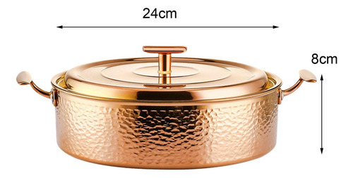 Olla Caliente De Cobre Puro, Práctica, Resistente, De Oro M