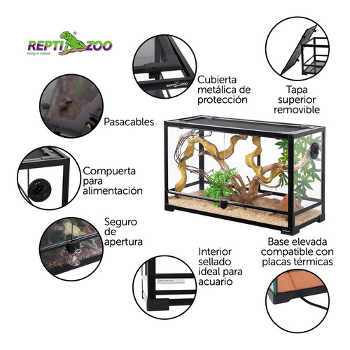 Reptizoo Terrario Reptiles Grandes 100l 76x30x45 Gecko Pitón