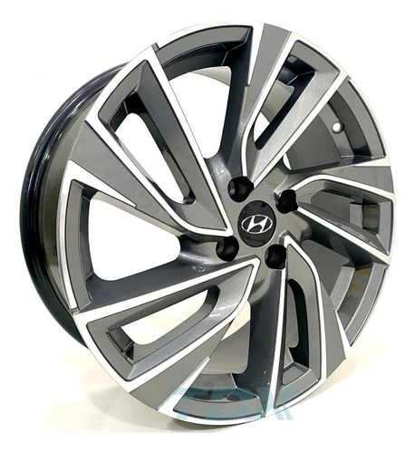 Rodas Hyundai Hb20 Sense Aro 15 4x100 (jogo) K72 +bicos Cor Grafite Diamantado