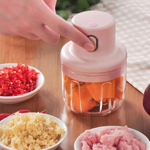 Mini Processador Triturador Cortador De Alimentos A Bateria