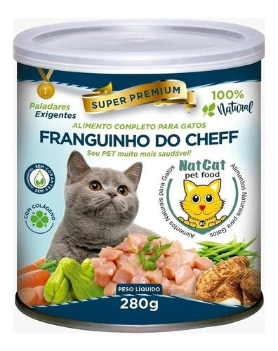 Ração Úmida Gatos Natural Franguinho Do Cheff 280g Natcat