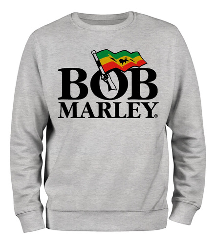 Buzo Gris Bob Marley Reggae Friza Invisible Premium