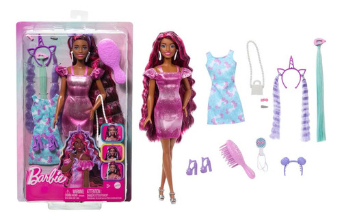 Muñeca Barbie Fun & Fancy Cabello Castaño Extra Largo Mattel