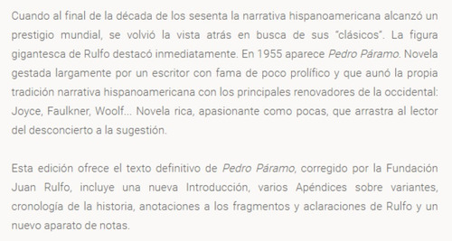 Pedro Páramo - Juan Rulfo / Cátedra + Sorpresa