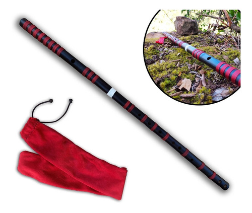 Flauta Transversal Chinesa Artesanal Dizi Bambu Key G Bass