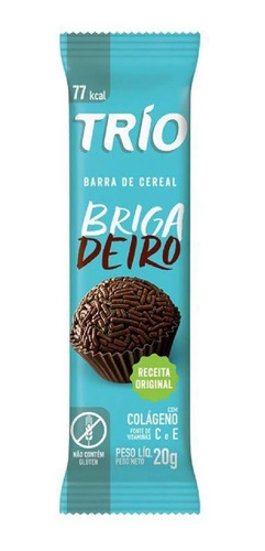 Barra De Cereal Brigadeiro Kit Com 12 Unid De 20g Cada Trio.