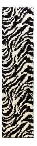 Woven Alfombra Pasillo Madison Shag Safari Zebra 7033 X