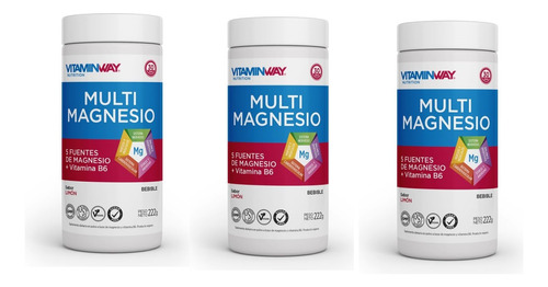 Multi Magnesio 5 Fuentes De Magnesio En Polvo Vitamina B6 X3
