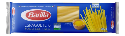 Macarrão com ovos espaguete 8 Barilla Pacote 500g