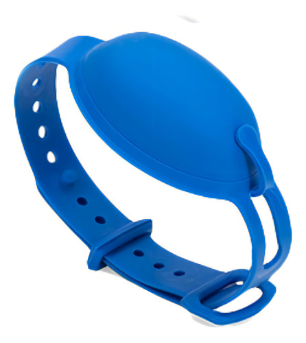 Pulseira Dispenser Álcool Gel Silicone 10ml Seringa Cores Cor Azul