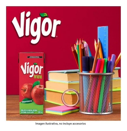 30 Pzas Bebida Vigor Mini Con Manzana 200 Ml