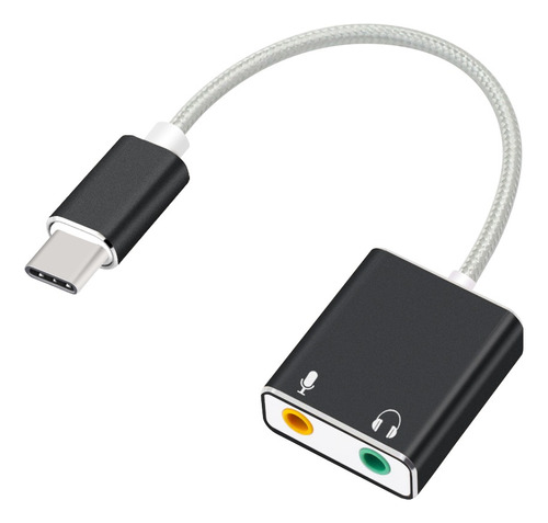 Tarjeta De Sonido Externo Conector Usb-c Micrófono Audio