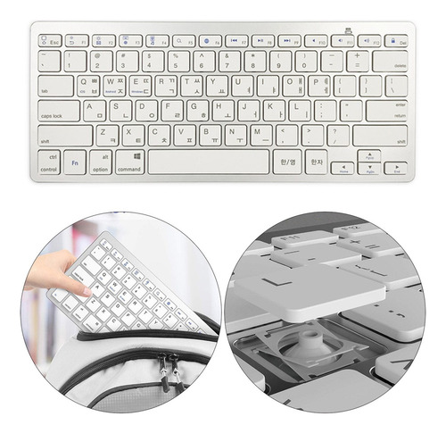 . Teclado Bluetooth Inalámbrico Plateado Coreano De 78