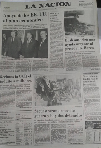 La Nacion 26/8/1989 Apoyo De Los Eeuu Al Plan Economico