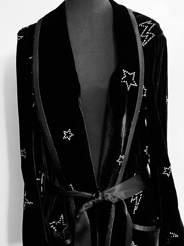 Jazmin Chebar Saco Magic Terciopelo Y Seda Strass Cosmic