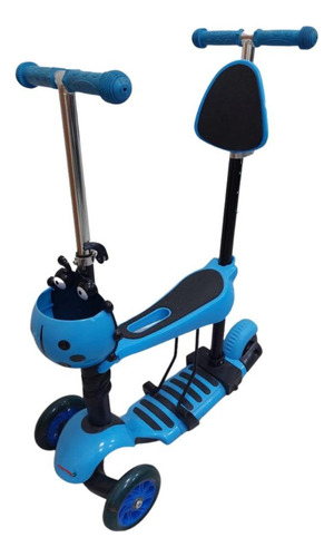 Patinete Infantil 3x1 Até 50kg Com Cesta Joaninha Importway Cor Azul