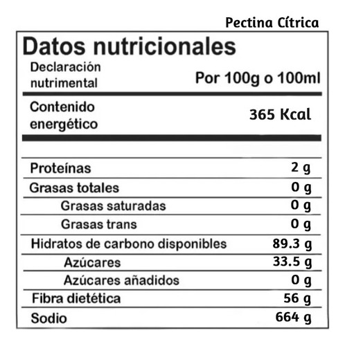 Pectina Cítrica Alta Calidad 5 Kilogramo