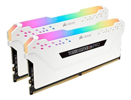 Memoria RAM Vengeance RGB Pro gamer color blanco 16GB 2 Corsair CMW16GX4M2C3000C15