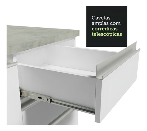Mueble Modulo Para Baño Gabinete Lavabo Madesa 180cm Bb Color Blanco