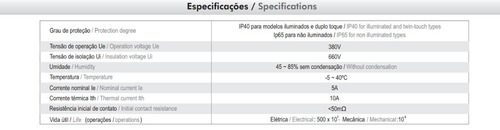 Botão Pulsador Verde 22mm Tn2bfg-1a 1na Ip65 - Metaltex
