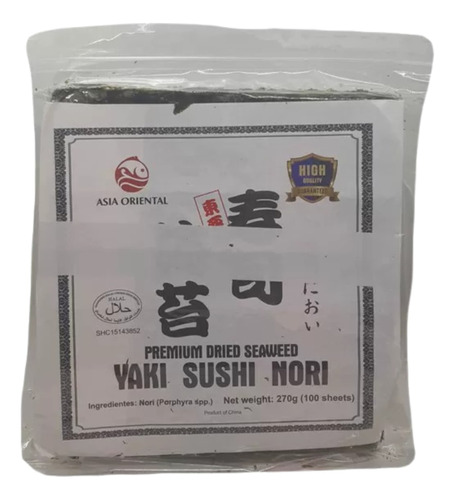 Alga Nori Para Sushi 100 Hojas Origen China