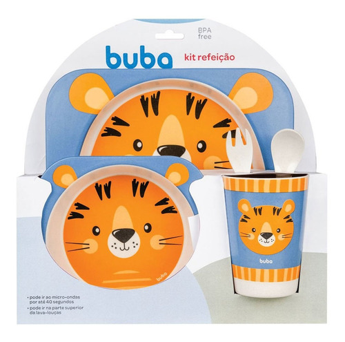 Kit Refeição Em Bambu Biodegradável Tigre 13208 - Buba