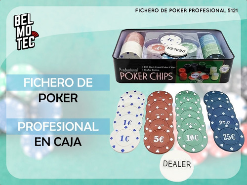 Ficheros Poker Fichas Numeradas Caja Profesional Juego Mesa
