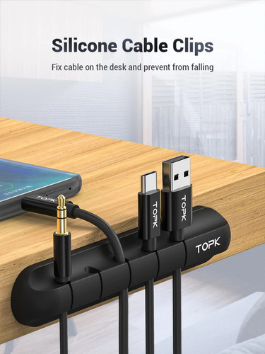 Organizador De Cables Usb 5 Slots Adhesivo - Topk