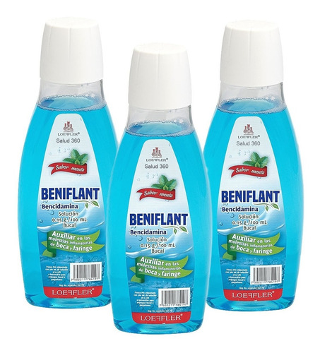 Bencidamina Beniflant Enjuague Bucal 360ml Loeffler 3 Piezas