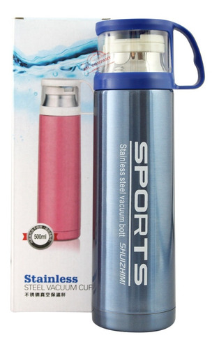 Imagen 1 de 8 de Termo De Acero Inoxidable Brillo Fashion Antiderrame 500 Ml