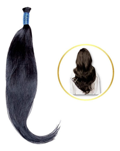 250g De Cabelo Humano 65cm - Volume E Beleza Castanho Escuro