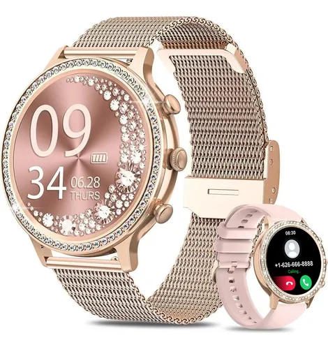 Reloj Inteligente Mujer Gold Smartwatch Llamadas Bluetooth