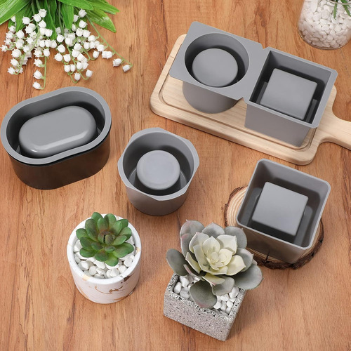 ''moldes De Silicona Para Macetas De Concreto Redondas Y Cua