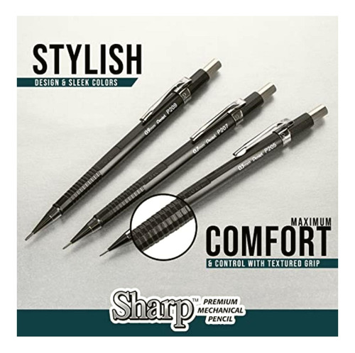 Pentel Sharp Lápiz Mecánico (0.7 Mm), Línea Media, Barril