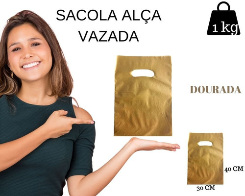 Sacola Boca De Palhaço -1 Kg Cor DOURADO 30x40