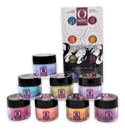 Organicolors Gama 01 Con 8 Acrílicos By Organic Nails Color 8 Colores