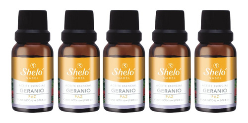 5 Pack Aceite Esencial Geranio Shelo