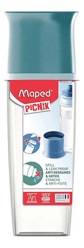 Botella Plástica Maped Picnik 500 Ml Anti Derrame Goteo Color Verde/azul