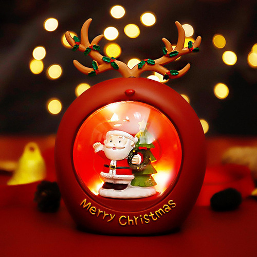 Decoración De Mesa Iluminada De Papá Noel Navideño,