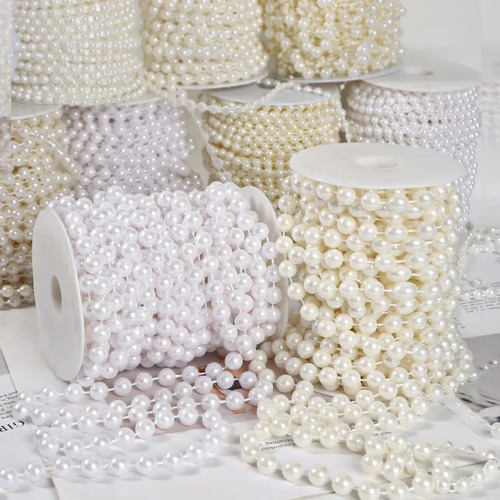 Perlas Redondas De Imitación De Perlas De Color Blanco Roto