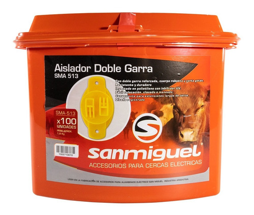 Aislador Doble Garra P/ Electrificadores Y Boyeros X 100 Uni