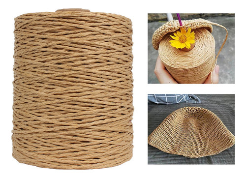 Hilo De Papel De Rafia, 300 M, Natural, Reciclable, Regalo Q