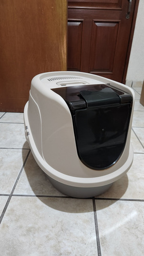 Arenero Caja De Arena Grande Con Tapa Capucha Para Gatos Gde Color Gris