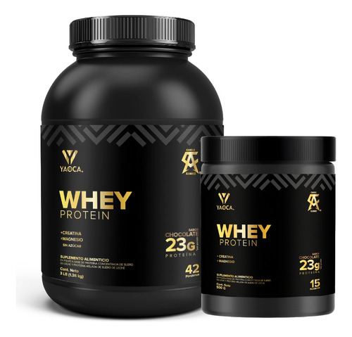 Kit Yaoca Protein Whey 1.36 Kg Sabor Chocolate + Whey 500g